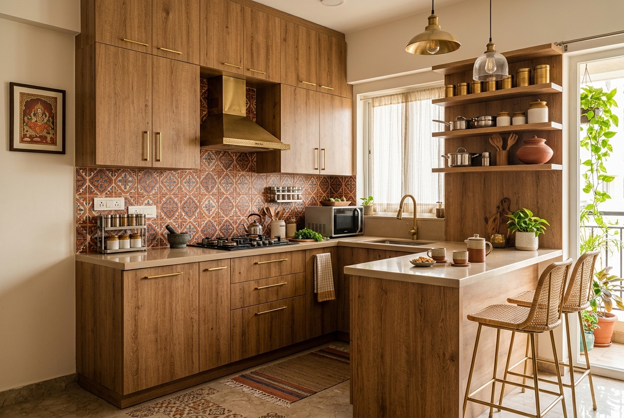Warm Wood-Tone Kitchen